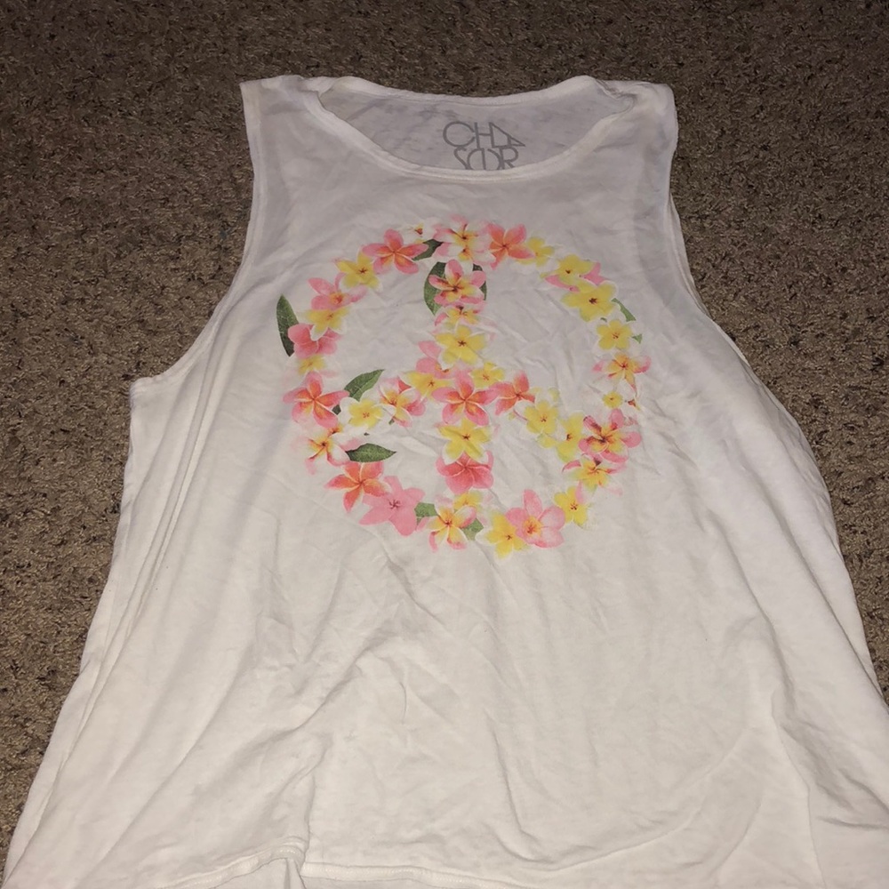 Chaser Flower peace sign tank